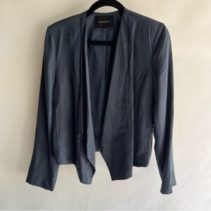 Banana Republic Jacket Tencel Lyocel Sz 8 Women’s Gray (blueish) Open Front EUC